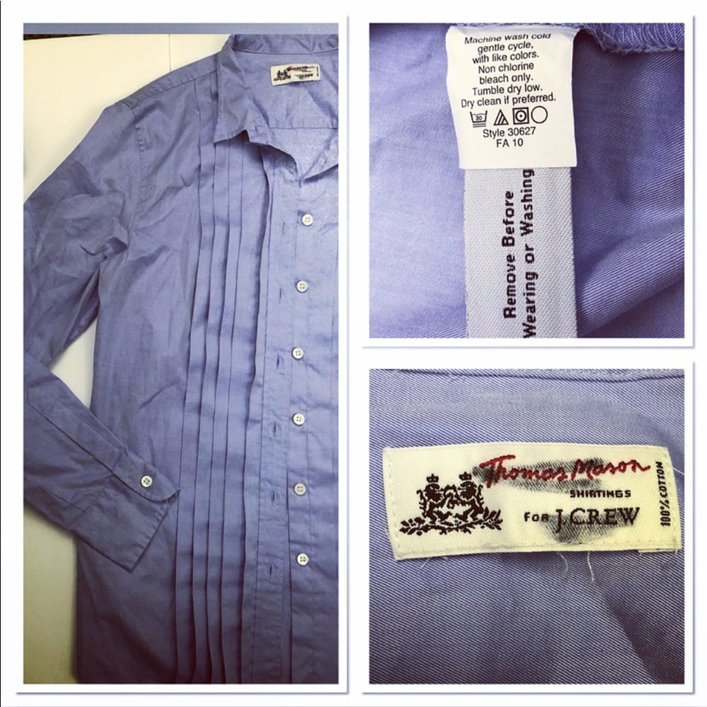 J.Crew Thomas Mason tuxedo shirt button up - Picture 6 of 8